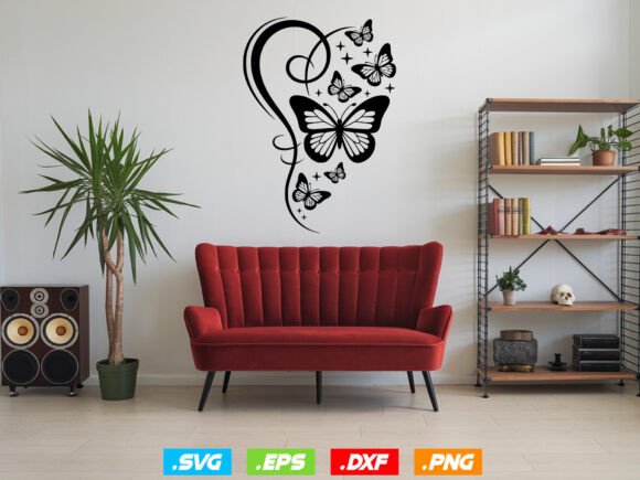 Butterfly Heart T-Shirt SVG Design