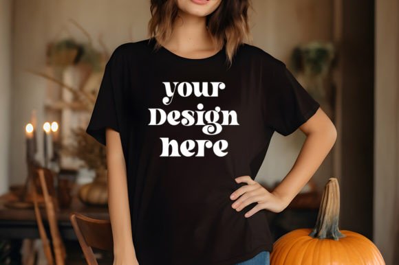 Comfort Colors Black Halloween Mockup: Graphics & T-Shirts