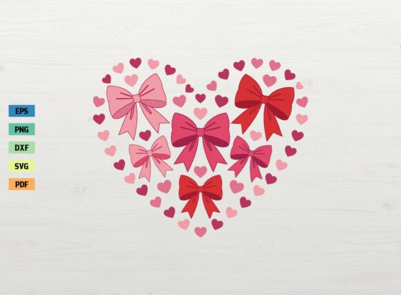 Coquette Bow Valentine Heart Shirt SVG: Graphics for Crafts & Content