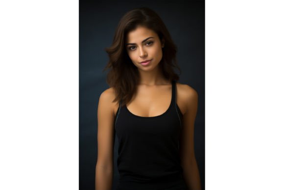 Female Wearing Black Tank Top Mockup: Graphics & T-Shirts