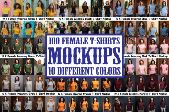 Female Wearing T-Shirt Mega Bundle: Graphics & T-Shirts