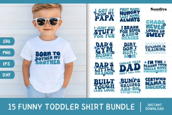 Funny Boy Toddler T-shirt Quotes SVG V2: Graphics for Crafts