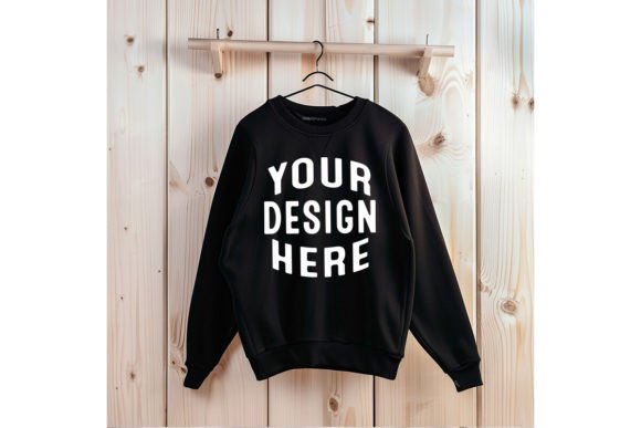 Gildan 18000 Black Sweatshirt Mockup: Graphics for Hoodies Sweatshirts