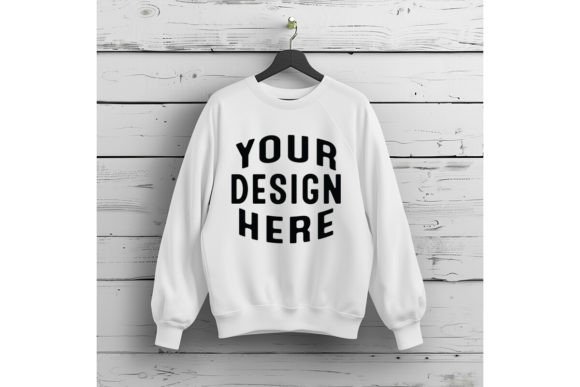 Gildan 18000 White Sweatshirt Mockup: Graphics for Hoodies Sweatshirts
