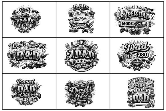 Happy Fathers Day SVG Bundle.V-01: Graphics for Crafts