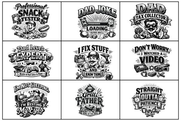 Happy Fathers Day SVG Bundle.V-02: Graphics for Crafts & Branding