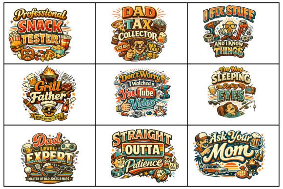 Happy Fathers Day SVG Bundle.V-07: Graphics for Crafts