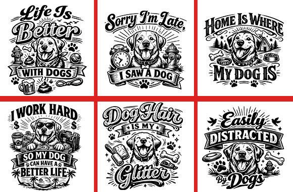 Pets DOG T-shirt Design SVG Bundle - V-1