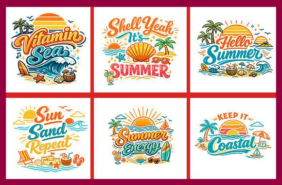 Summer Season Shirt Design SVG Bundle: Graphics for Crafts