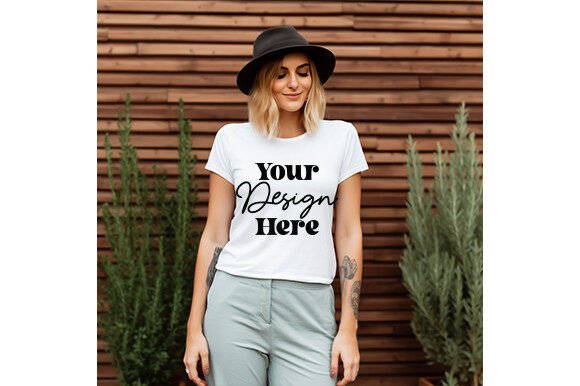 White Bella Canvas 3001 Women Mockup 36: Graphics for T-Shirts Done Right